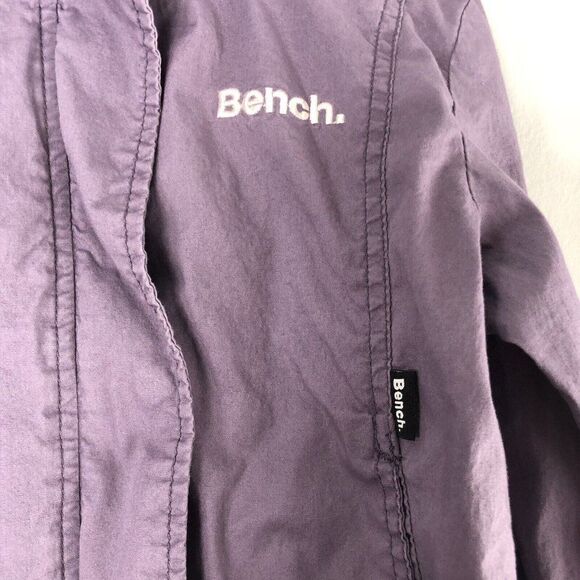 Bench Girl's Size Medium (7/8) Purple Lightweight Jacket Youth Zip Hidden Hood - Picture 2 of 12